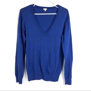 J Crew V Neck Sweater Top Blue